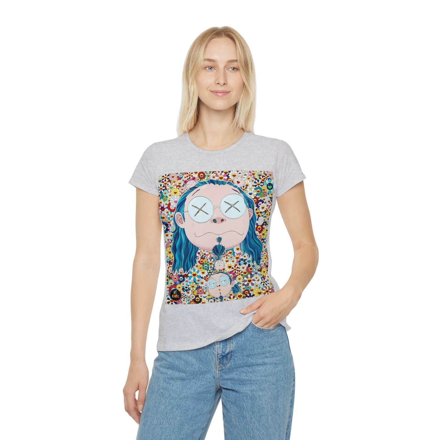 Women's iconic artists T-Shirt Art pop japonés, Camiseta mujer arte japonés, Arte Regalo Mujer, Arte Superflat, Pintura Takashi Murakami