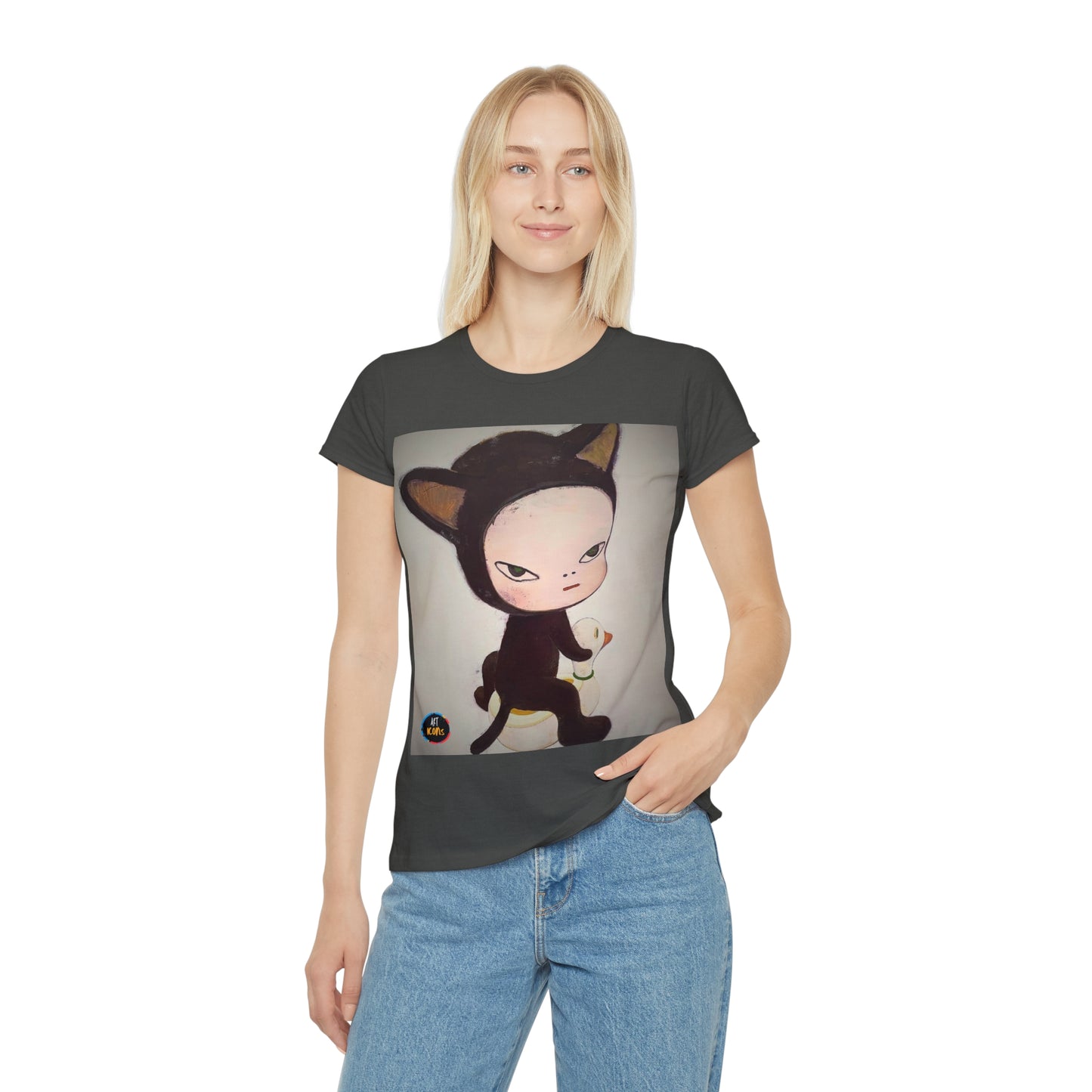 Women's iconic artists T-Shirt Art pop japonés, Camiseta mujer arte japonés, Arte Regalo Mujer, Arte Superflat, Pintura Yoshitomo Nara