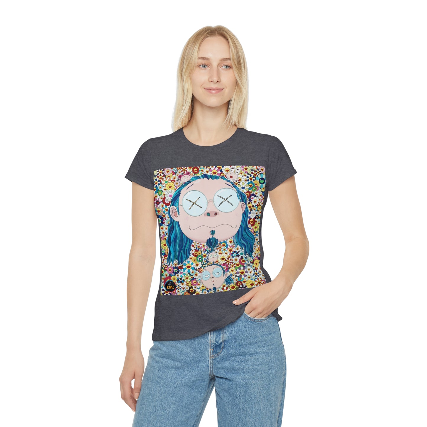 Women's iconic artists T-Shirt Art pop japonés, Camiseta mujer arte japonés, Arte Regalo Mujer, Arte Superflat, Pintura Takashi Murakami