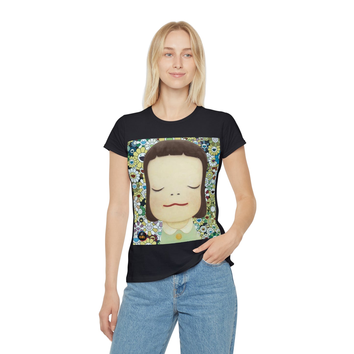 Women's iconic artists T-Shirt Art pop japonés, Camiseta mujer arte japonés, Arte Regalo Mujer, Arte Superflat, Pintura Yoshitomo y Murakami