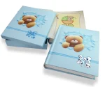 Thilia παιδικό άλμπουμ αρκουδάκι και φιόγκος γαλάζιο 20X25
