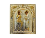 Silver Axion εικόνα Ταξιάρχες παραλληλόγραμμη με παγώνια